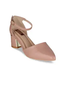SHUZ TOUCH Women Dusty Pink Solid Pumps