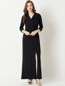 Miss Chase Women Black Solid Maxi Dress