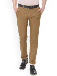 Allen Solly Men Khaki Regular Fit Solid Regular Trousers
