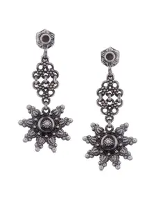 Silvermerc Designs 9.25 Sterling Silver-Plated Floral Drop Earrings
