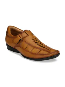 El Paso Men Brown Shoe-Style Sandals