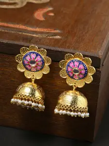 Tistabene Women Gold-Plated Dome Shaped Jhumkas