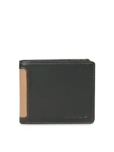 CALFNERO Men Black Solid Two Fold Leather Wallet