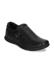 Red Chief Men Black Leather Formal Slip-on Shoes