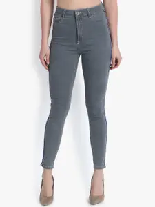 Kotty Women Grey Skinny Fit High-Rise Clean Look Stretchable Jeans