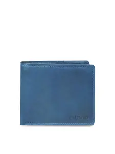 CALFNERO Men Navy Blue Solid Two Fold Wallet