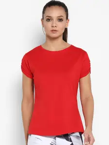 appulse Women Red Solid Round Neck T-shirt