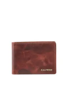 CALFNERO Men Tan Solid Two Fold Wallet