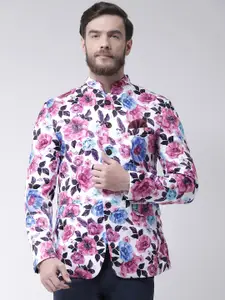 Hangup Men Multicoloured Printed Regular Fit Single-Breasted Blazer