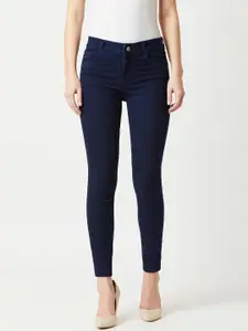 Miss Chase Women Navy Blue Skinny Fit Mid-Rise Clean Look Jeans