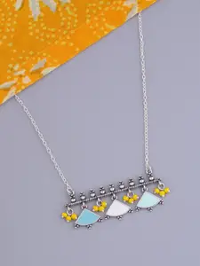 Voylla Silver-Plated Brass Enamelled Necklace