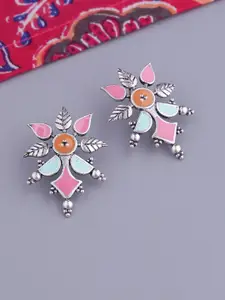 Voylla Silver-Plated & Enamelled Geometric Studs