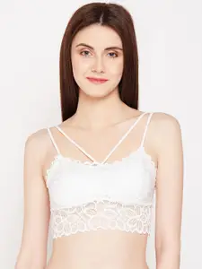 Lebami White Lace Non-Wired Lightly Padded Bralette 527-WHITE