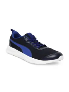 Puma Men Navy Blue Mesh Mid-Top Running Shoes 37116502