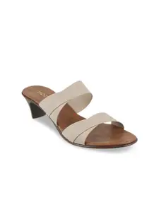 Mochi Women Beige Solid Sandals