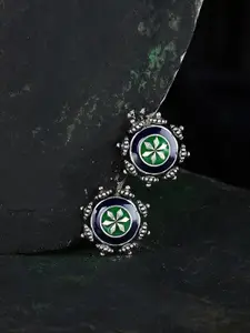 Voylla Silver-Toned Circular Studs