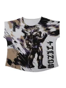 Marvel by Wear Your Mind Girls White Printed Top