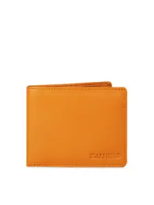 CALFNERO Men Tan Brown Solid Two Fold Wallet
