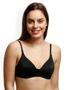 Zivame Black Solid Non-Wired Lightly Padded T-shirt Bra ZI0101X0WMBLACK