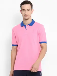 Alcis Men Pink Solid Rajasthan Royals Polo Collar T-shirt