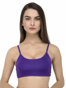 Laceandme Purple Solid Non-Wired Lightly Padded T-shirt Bra 4330