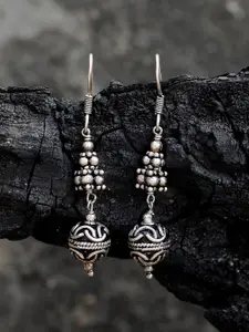 Silvermerc Designs Women Silver-Plated Contemporary Oxidised Drop Earrings