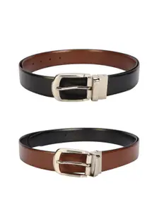 Allen Solly Men Brown & Black Solid Reversible Belt