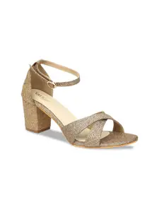 VALIOSAA Women Gold-Toned Solid Heels