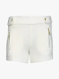 Gini and Jony Off White Solid Regular Fit Regular Shorts