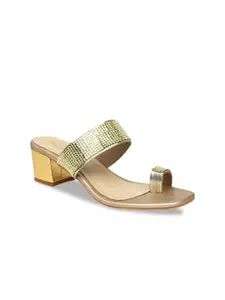 VALIOSAA Women Gold-Toned Embellished Heels