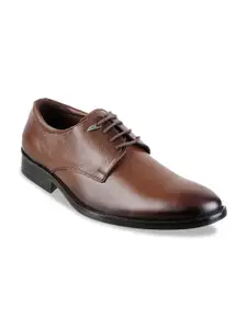 Metro Men Brown Leather Formal Derbys