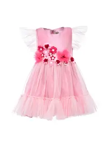 A Little Fable Girls Pink Pandora Dress