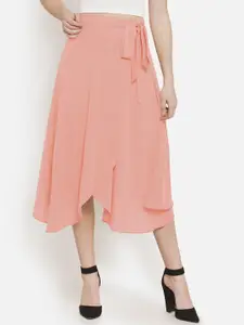 Martini Women Pink Solid Flared Skirt