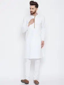 even Men White Solid Kurta with Pyjamas