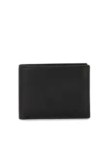 Pacific Gold Men Black Solid Two Fold Leather Wallet