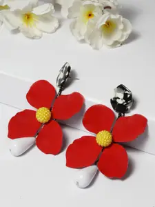 AVANT-GARDE PARIS Red Floral Drop Earrings