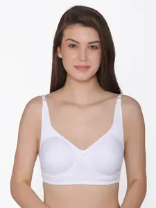 Clovia Cotton Rich Non-Padded Non-Wired T-Shirt Bra With Lace