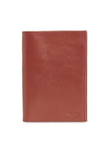 Park Avenue Men Tan Brown Solid Leather Two Fold Wallet