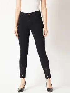 Miss Chase Women Black Slim Fit High-Rise Clean Look Jeans
