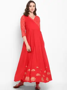 MBE Women Red Solid A-Line Kurta