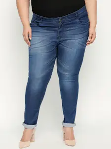 ZUSH Plus Size Women Blue Regular Fit Mid-Rise Clean Look Jeans