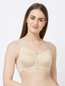 Soie Women Full Coverage Padded Non-Wired Lace Bra