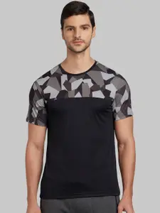 Parx Men Black Printed Round Neck T-shirt