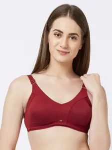 Soie Maroon Solid Non-Wired Non Padded Everyday Bra CB-329DEEP