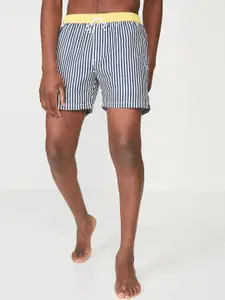 COTTON ON Men Navy Blue Striped Regular Fit Regular Shorts