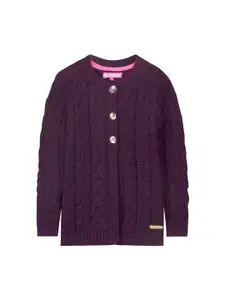 Cherry Crumble Girls Purple Solid Sweater