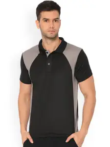 Puma Men Black Colourblocked Polo Collar T-shirt