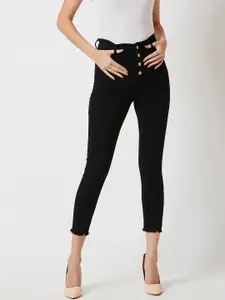 Miss Chase Women Black Skinny Fit High-Rise Clean Look Jeans