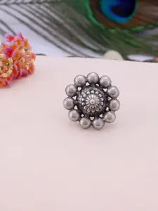 Silvermerc Designs Women Handcrafted 92.5 Sterling Silver Oxidised Ring