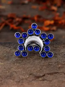 Silvermerc Designs Women Silver-Plated & Oxidised Finger Ring